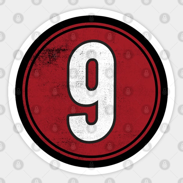 Number Nine 9 Sticker by cowyark rubbark